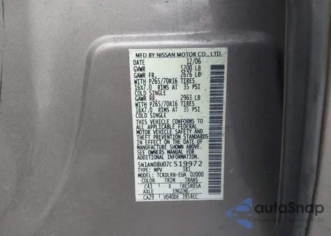 2007 Nissan Xterra S from USA, damaged, VIN 5N1AN08U07C519972